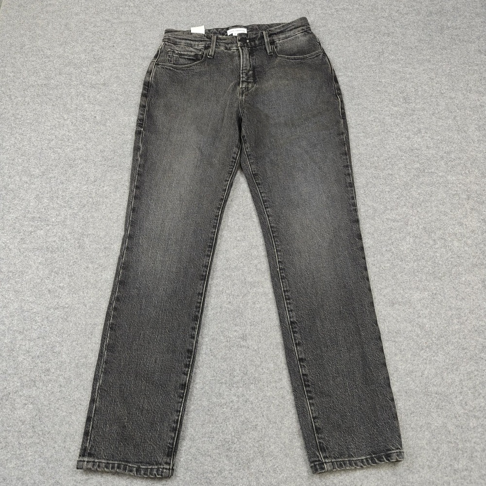 Good American Good Classic Jeans Womens‎ 2/26 Charcoal High Rise Straight New